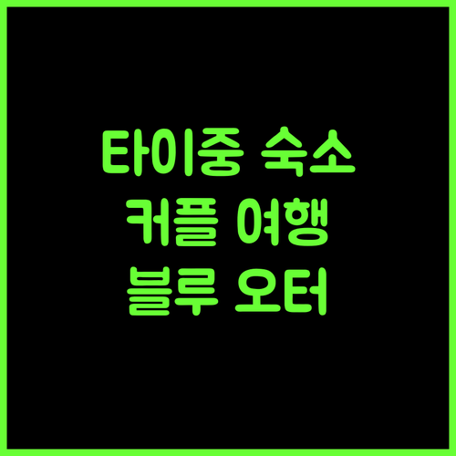 타이중 이중가 블루 오터, 커플 여행객을 위한 완벽한 숙소