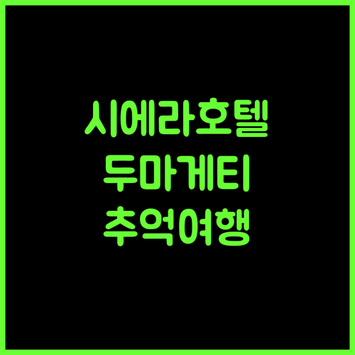 시에라 호텔.. 두마게티, 잊지 못할 추억을 선사!